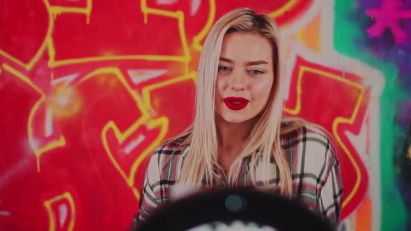 Cute Sexy Girl Dancing Tik Tok in Studio