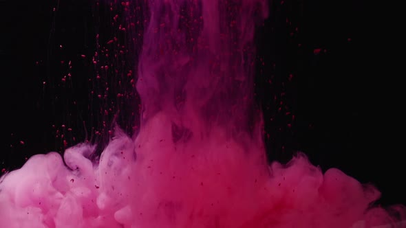 Pink Liquid Falling With Red Rising Abstract