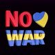 No War, loop animation with text and Ukrainian flag colored heart - VideoHive Item for Sale