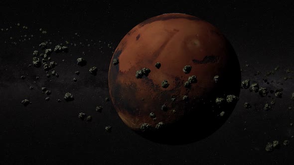 4k Mars And Asteroids
