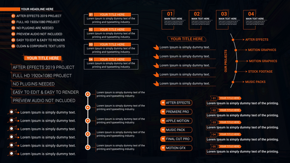 Corporate Text Lists Titles template preview