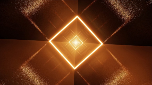 Shining Orange Light Square Metal Tunnel