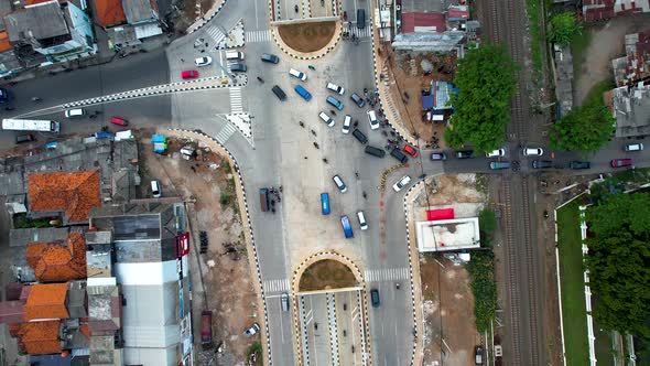 Traffic on the streets of Bekasi. Has the highest number of motor vehicles