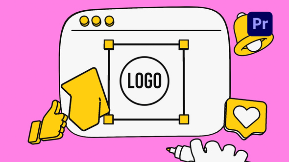 3D Draw & Social Logo Reveal Premiere Pro template preview