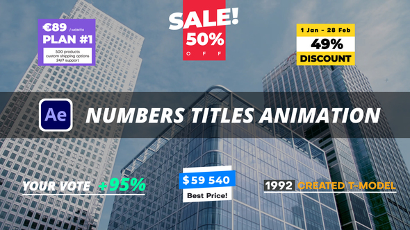 Numbers Titles Animation Titles template preview