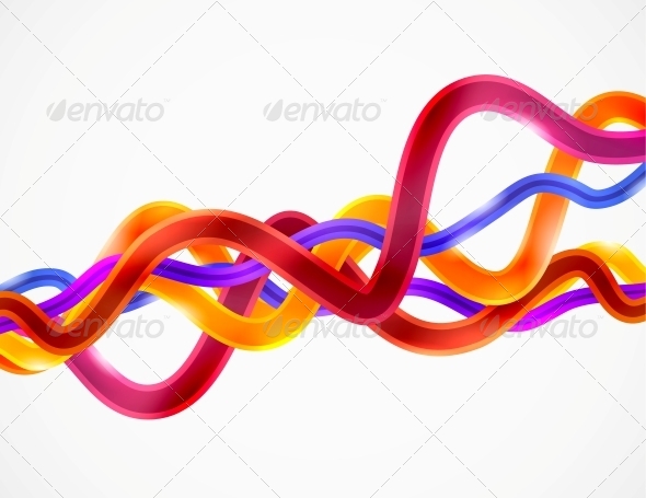 Abstract Colorful Stripes or Wires - Web Elements Vectors