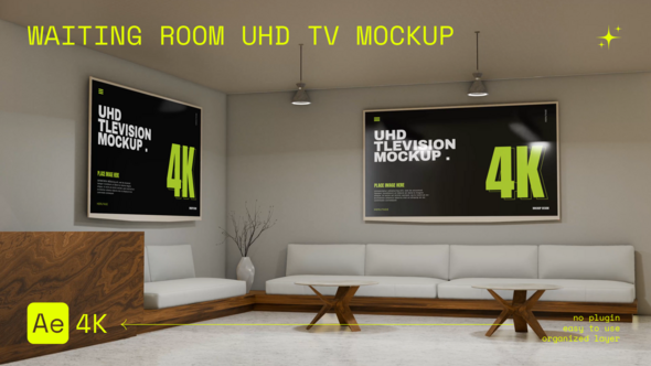 Waiting Room UHD TV Mockup alt