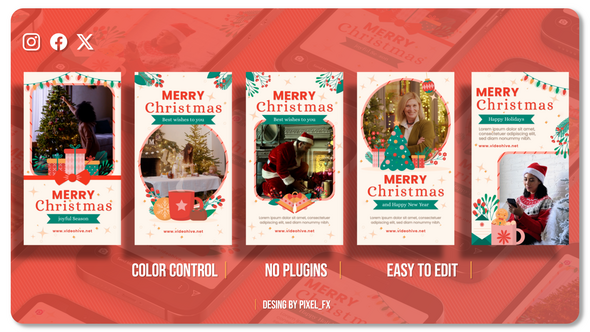 Merry Christmas | Happy New Year Stories V1 Openers template preview