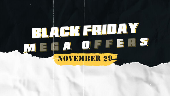 Torn Paper Black Friday Premiere Pro template preview