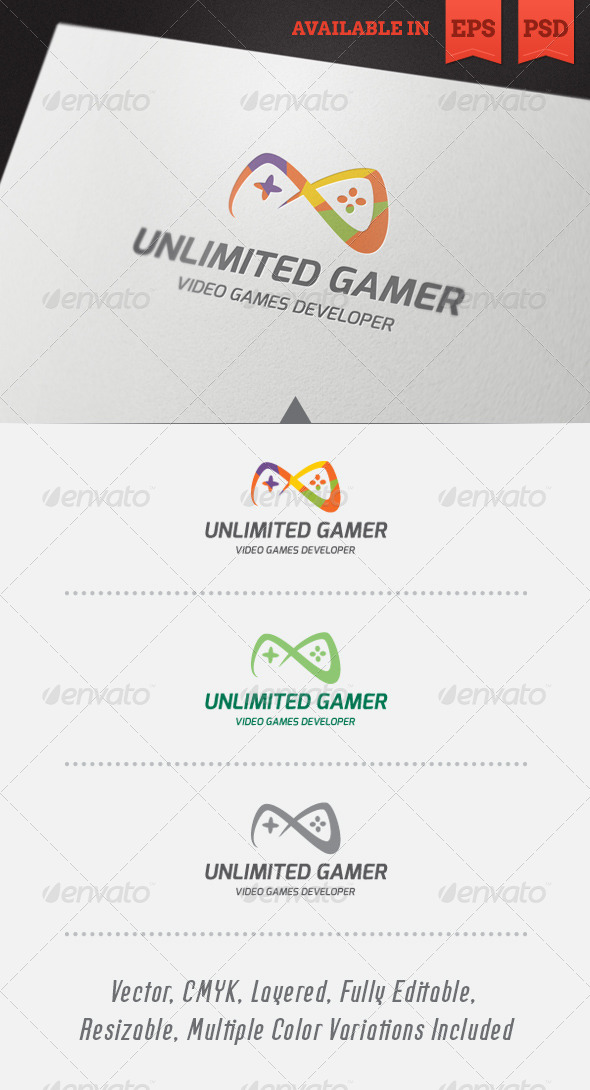 Unlimited Gamer Logo Template - Objects Logo Templates