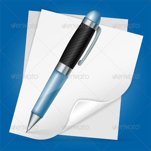 Pen with Sheet Paper - Concepts Business