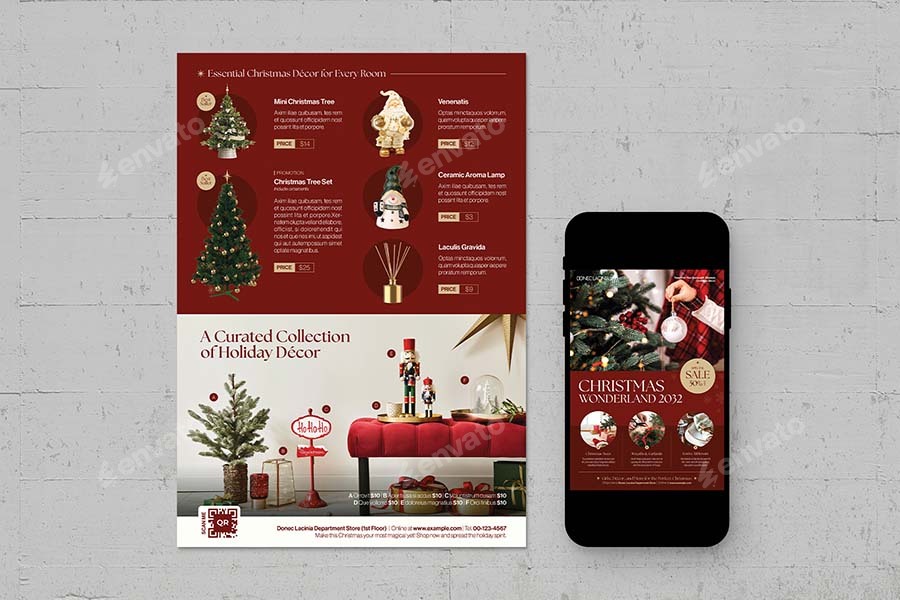 Christmas Catalog Flyer Template, Print Templates GraphicRiver