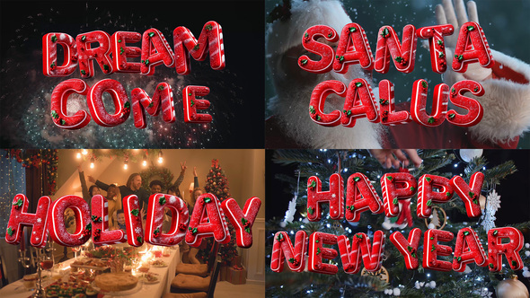 Christmas 3D Typography Letters Pack Elements template preview