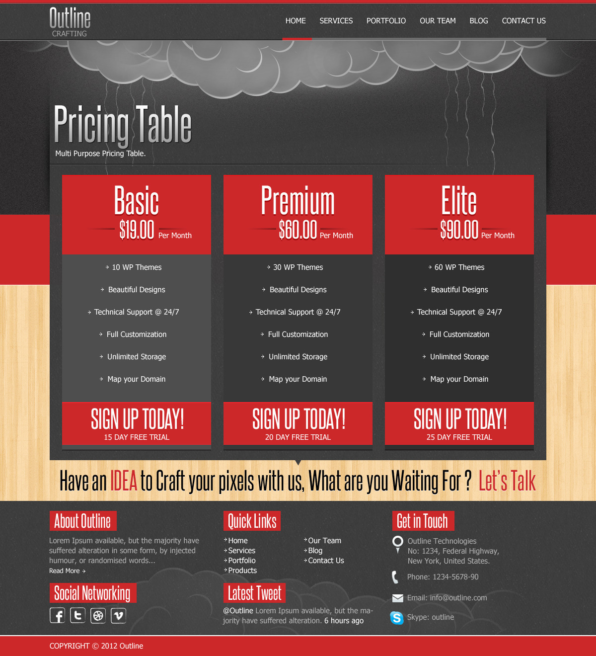 Outline Multi Purpose PSD Template