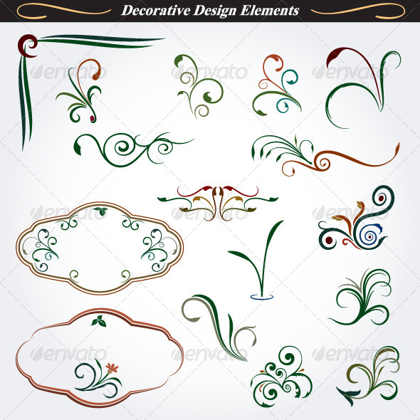 Collection of Decorative Design Elements 6 - Flourishes / Swirls Decorative