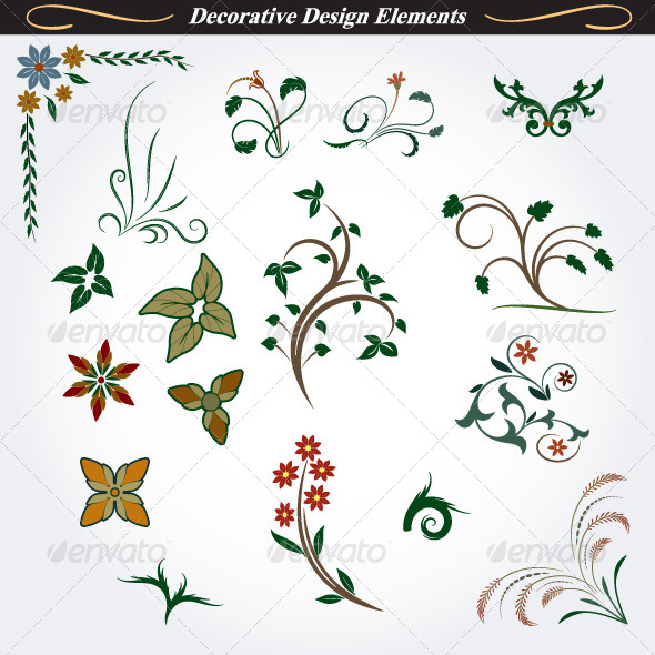 Collection of Decorative Design Elements 8 - Flourishes / Swirls Decorative