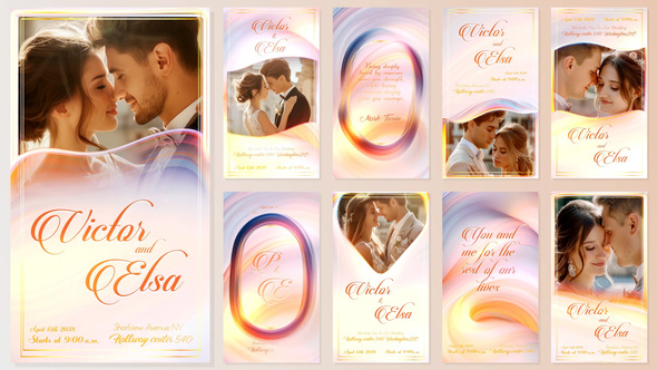 Wedding Invitation Instagram Reels Stories Video Displays template preview