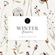 Winter Flowers Watercolor Seamless Patterns
