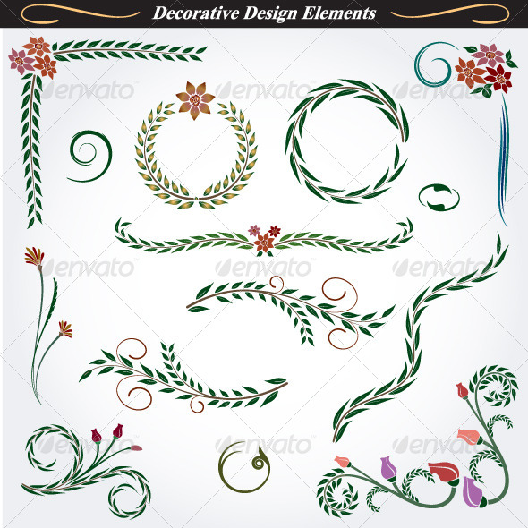 Collection of Decorative Design Elements 10 - Flourishes / Swirls Decorative