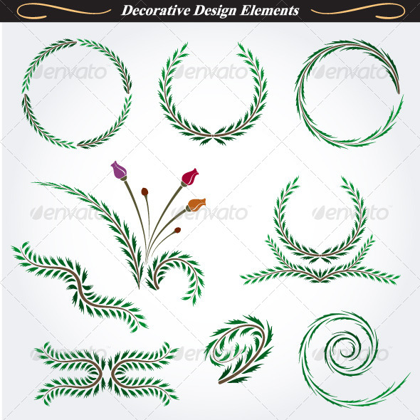 Collection of Decorative Design Elements 11 - Flourishes / Swirls Decorative