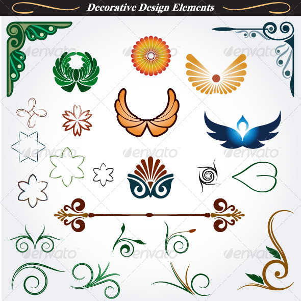 Collection of Decorative Design Elements 13 - Flourishes / Swirls Decorative