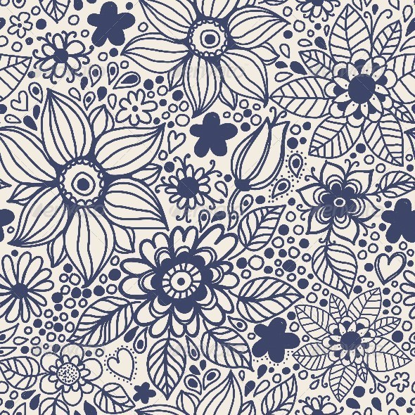 Seamless Texture with Flowers - Patterns Decorative