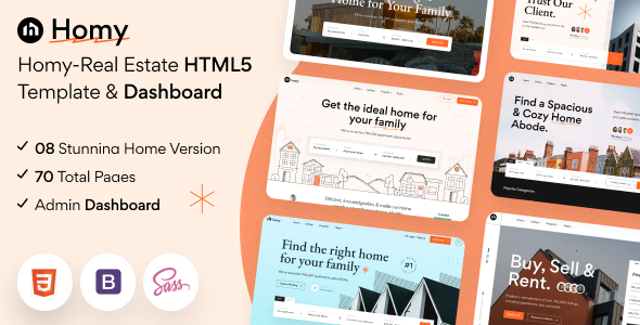 Homy - Real Estate HTML5 Template & Dashboard