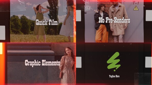 Quick Film Reel Opener: Retro Strip Intro Slideshow For Premiere Pro Premiere Pro template preview