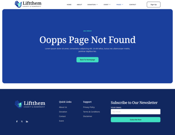 Liftthem - Charity & Nonprofit Elementor Template Kit