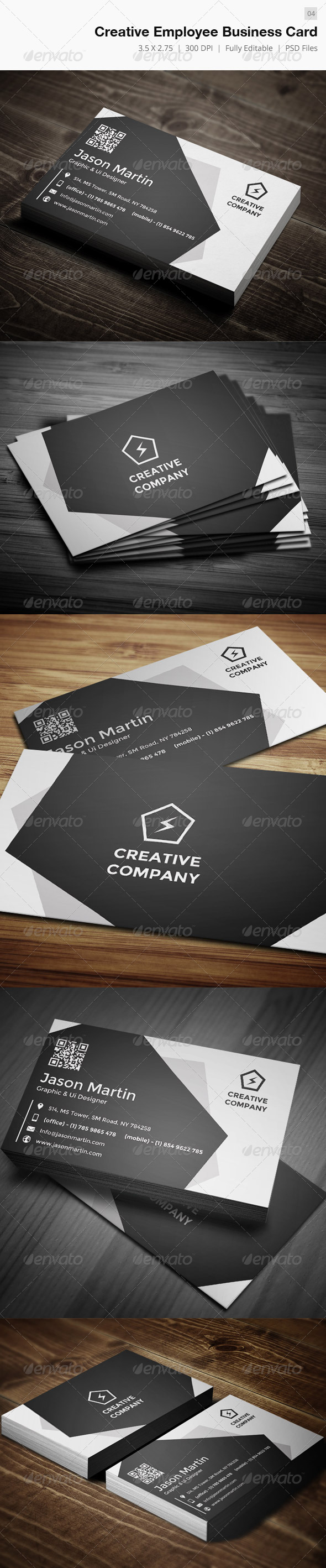 Creative Employee / Manager Business Card - 04 - Corporate Business Cards