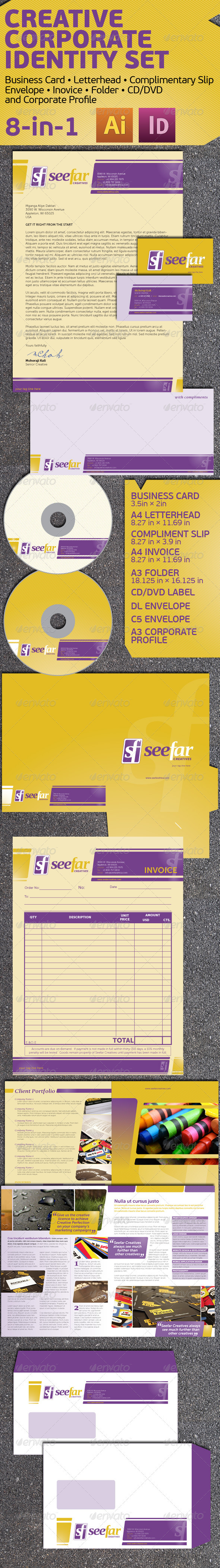 8-in-1 Corporate Identity Set for Creatives - Stationery Print Templates