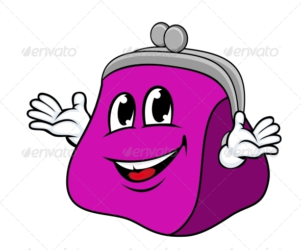 Smiling Cartoon Purse with Hands - Retail Commercial / Shopping