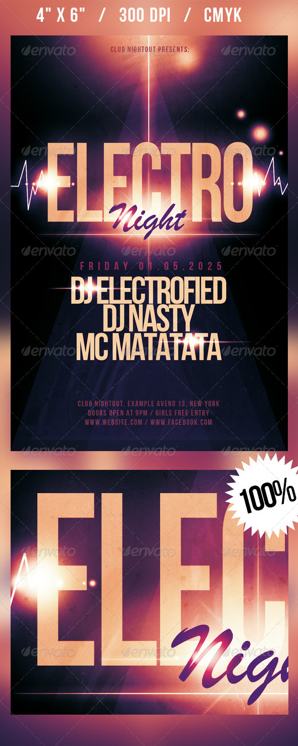 Electro Night Flyer - Clubs & Parties Events
