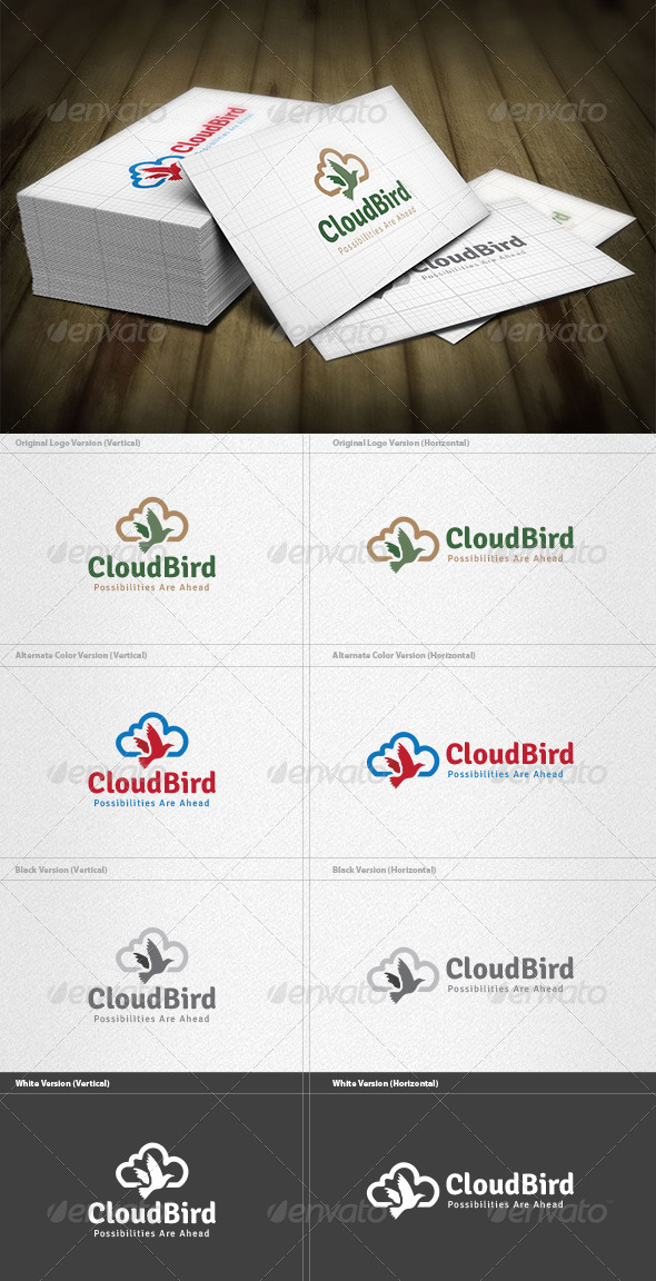 Cloud Bird Logo - Animals Logo Templates