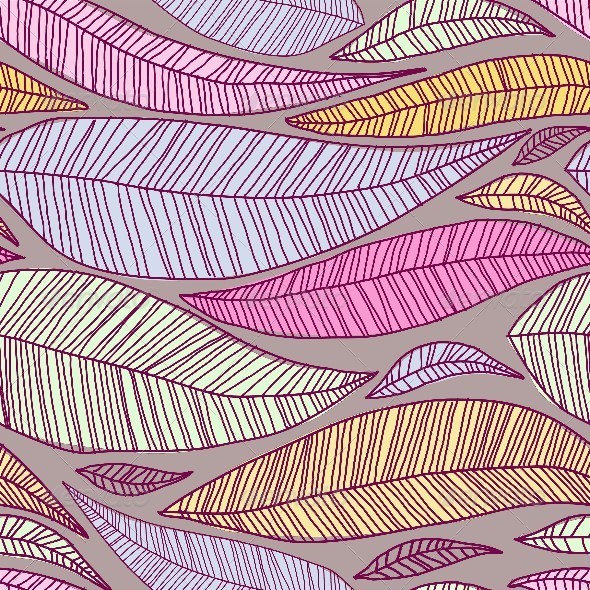 A Seamless Pattern with Leaf - Patterns Decorative