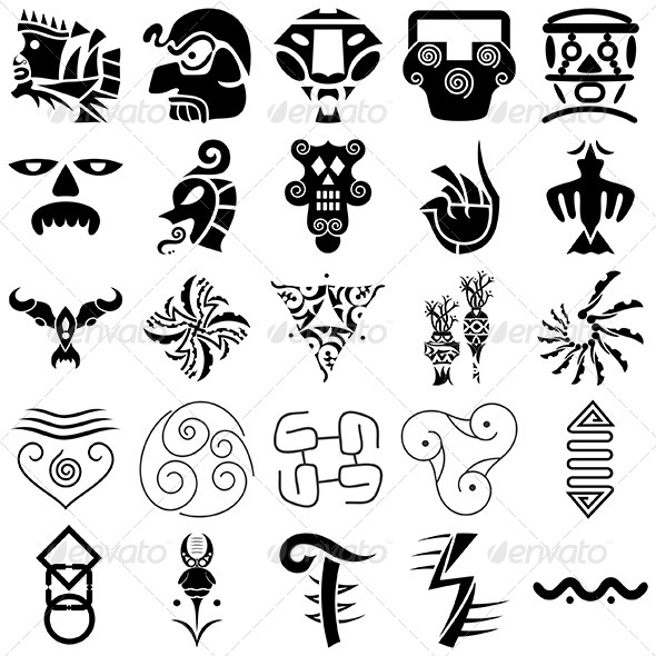 Tribal Tattoo Design Elements - Vector Pack by vecras | GraphicRiver