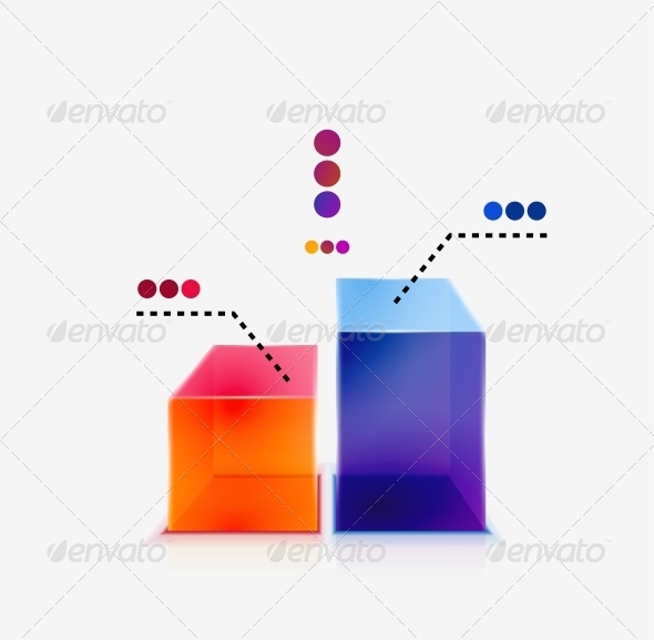Abstract Colorful Glossy Graph Concept - Web Elements Vectors