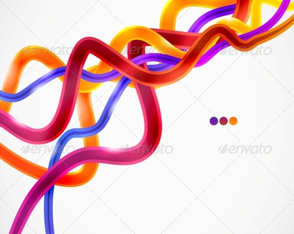 Colorful Lines Abstract Vector Background - Web Elements Vectors