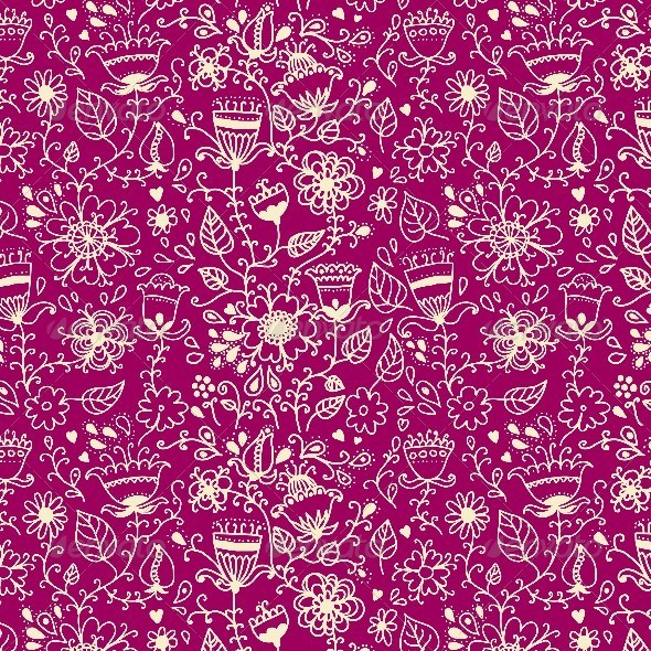 Seamless Texture with Flowers. - Patterns Decorative