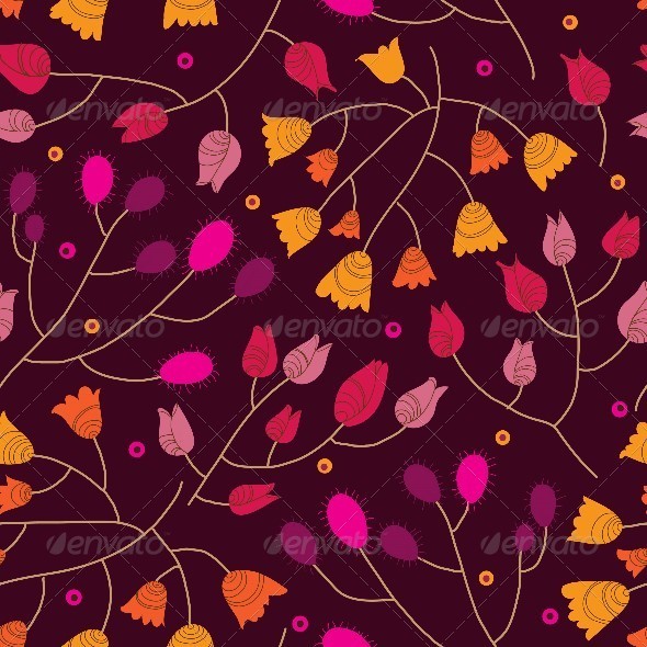 Floral Seamless Pattern in Vector - Patterns Decorative