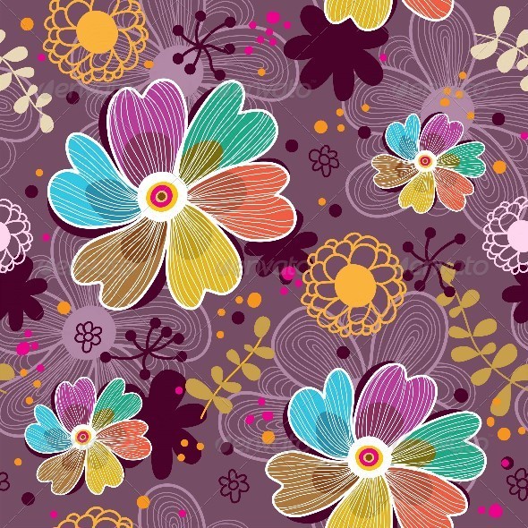 Floral Seamless Pattern in Vector. - Patterns Decorative