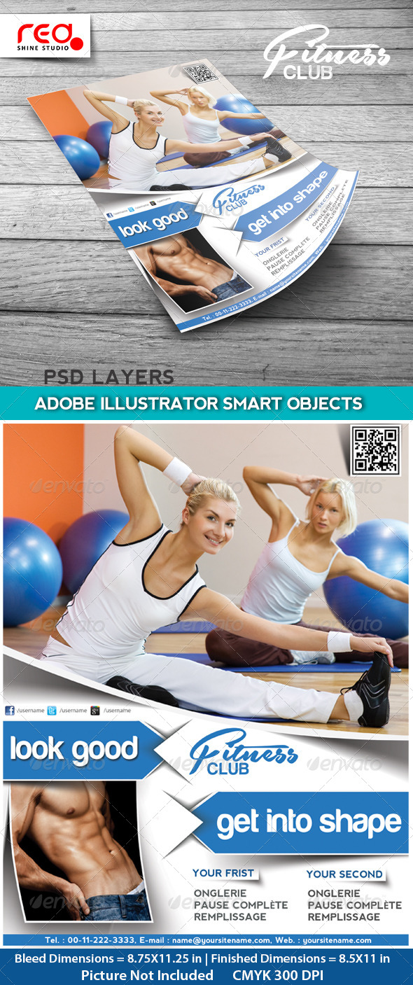 Fitness Club Flyer, Poster & Magzine Cover Design. - Sports Events