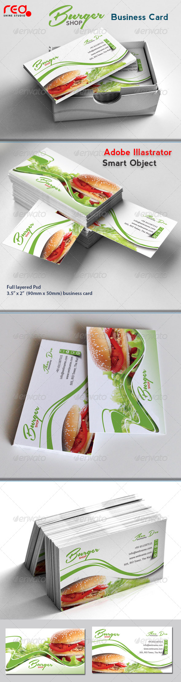 Fast Food Business Card By Redshinestudio