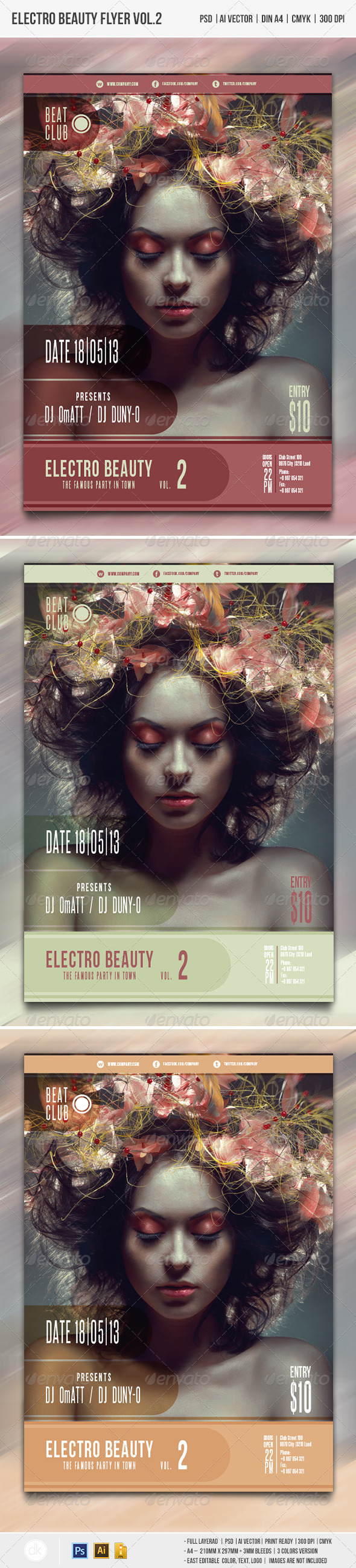 Electro Beauty Flyer vol.2 - Clubs & Parties Events