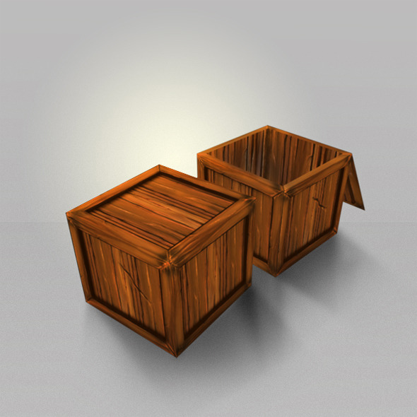 Wood Box Lowpoly - 3Docean 4540509