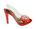 Red and transparent stilettos with strass and fabric red rose - PhotoDune Item for Sale