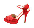 Red leather peep toe stilettos - PhotoDune Item for Sale