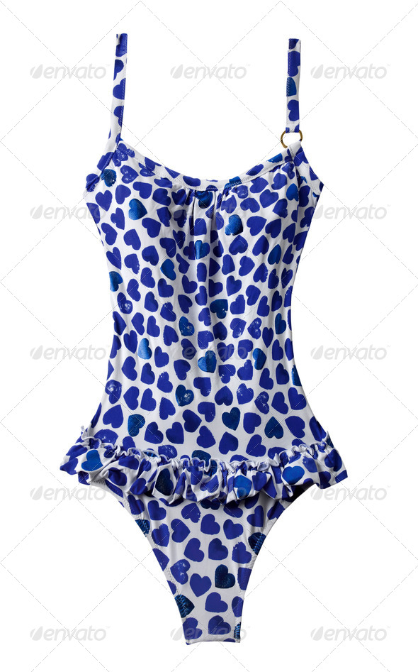 Wasted blue hearts frilly swimsuit Stock Photo by Lalouetto | PhotoDune