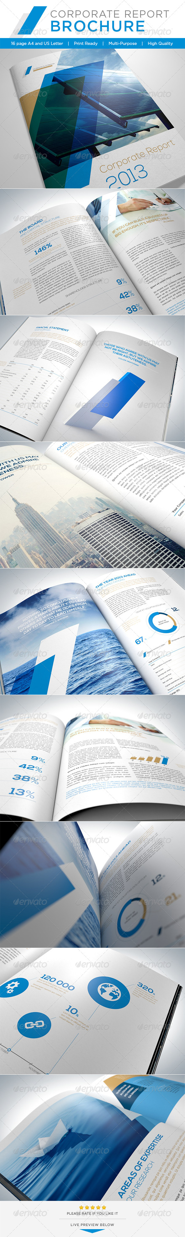 Corporate Report Brochure - Brochures Print Templates