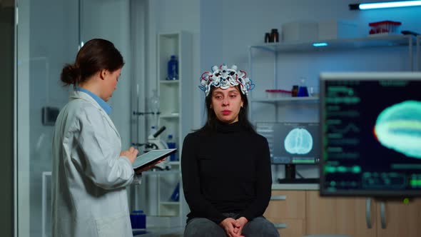 Researcher Neurologist Doctor Asking Patient's Symptoms Taking alt